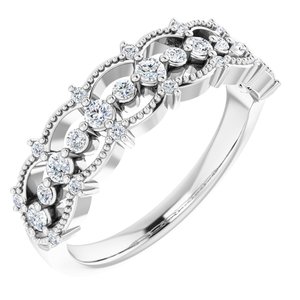 Platinum 1/3 CTW Natural Diamond Stackable Ring